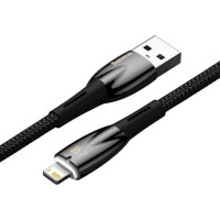 Кабель Baseus Glimmer Series Fast Charging Data Cable USB to iP 2.4A 2m Black (Колір Black) - фото № 5