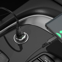 Автомобільний зарядний пристрій BOROFONE BZ29A Talented PD36W+QC3.0 car charger set(Type-C to Type-C) Black (Цвет Черный) - фото № 5
