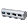 USB-Hub Maiwo KH002 USB 3.0 TYPE-C to 4 USB3.0, blue backlight, cable 0.15m, Silver - изображение 2