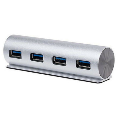 USB-Hub Maiwo KH002 USB 3.0 TYPE-C to 4 USB3.0, blue backlight, cable 0.15m, Silver - изображение 2