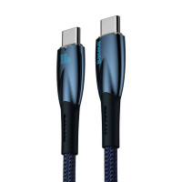 Кабель Baseus Glimmer Series Fast Charging Data Cable Type-C to Type-C 100W 1m Blue (Колір Синий) - фото № 3