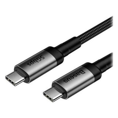 Кабель Baseus Cafule Cable Type-C PD3.1 Gen1 3A 1m Gray+Black - зображення 1