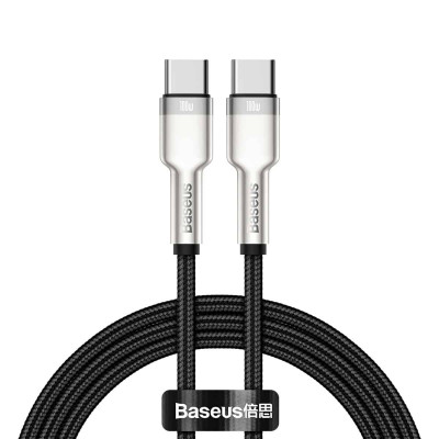 Кабель Baseus Cafule Series Metal Data Cable Type-C to Type-C 100W 1m Black - зображення 1