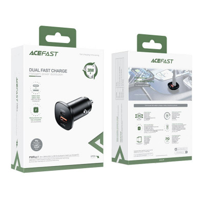 Автомобільний зарядний пристрій ACEFAST B1 mini 38W(USB-C+USB-A) dual-port metal car charger - зображення 3