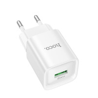 Мережевий зарядний пристрій HOCO C145A Charm single port QC3.0 charger (EU) White (Колір Білий) - фото № 5