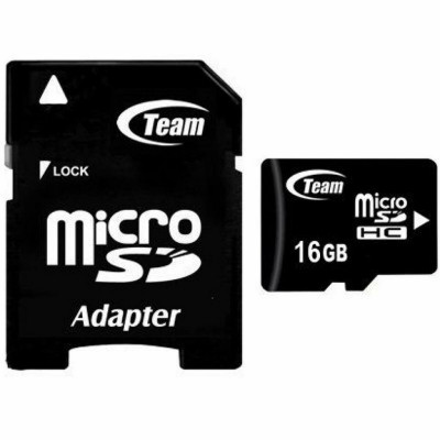 microSDHC Team 16Gb class 10 (adapter SD) - зображення 1