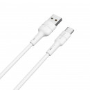 Кабель BOROFONE BX30 USB to Type-C, 3A, 1m, silicone, TPE connectors, White