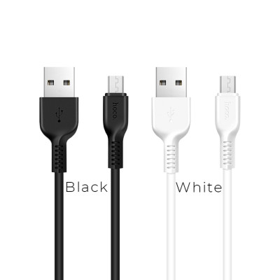 Кабель HOCO X13 USB to Micro 2.4A, 1м, PVC, роз'єми PVC, Білий (6957531061175) - зображення 2