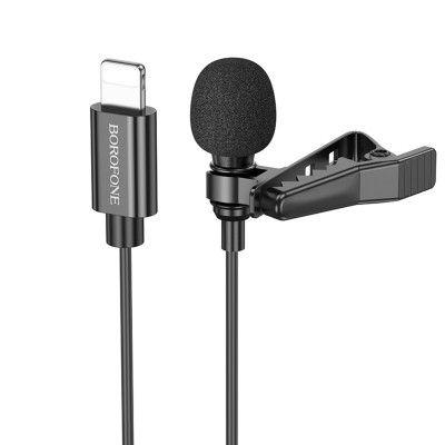 Мікрофон-петличка BOROFONE BFK11 Elegant lavalier microphone iP Black - изображение 1