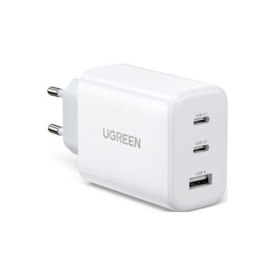 Зарядный пристрій UGREEN CD275 65W 2C1A Быстрое зарядное устройство (Белый) EU (UGR-90496) (UGR-90496) - изображение 1