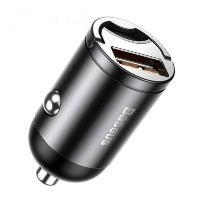 Автомобильное зарядное устройство Baseus Tiny Star Mini Quick Charge с USB-портом, 30 Вт, серое (VCHX-A0G) - изображение 1