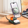 Бездротовий зарядний пристрій HOCO CQ10 Consuelo folding 3-in-1 wireless fast charger Black (7073)- № 5