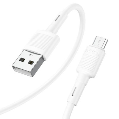 Кабель HOCO X83 USB to Micro 2.4A, 1m, PVC, PVC connectors, White - зображення 1