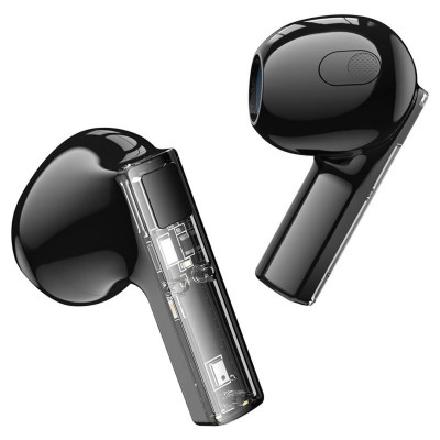 Навушники BOROFONE BW23 Crystal bean Transparent Edition true wireless BT headset Jazz Black (BW23B) - изображение 3