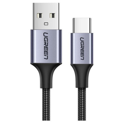 Кабель UGREEN US288 USB-A 2.0 to USB-C Cable Nickel Plating Aluminum Braid 1m (Black) (UGR-60126) - зображення 1