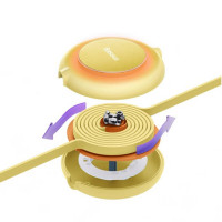 Кабель Baseus Bright Mirror 2 Series Retractable 3-in-1 Fast Charging  Data Cable USB to M+L+C 3.5A 1.1m yellow (Цвет Желтый) - фото № 4