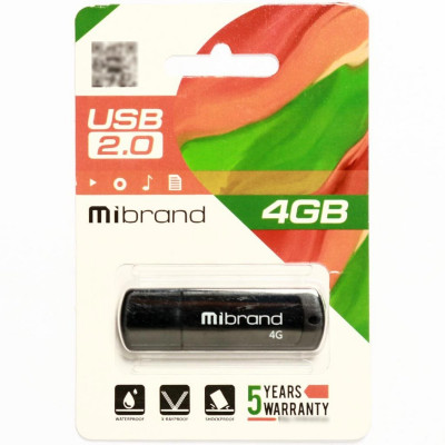 Flash Mibrand USB 2.0 Grizzly 4Gb Black - зображення 2