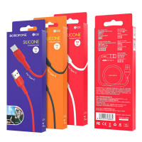 Кабель BOROFONE BX30 USB to Type-C, 3A, 1m, silicone, TPE connectors, White (Цвет 7068) - фото № 2