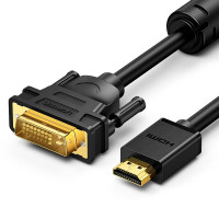 Кабель UGREEN HD106 HDMI to DVI Cable 2m (Black) (UGR-10135) (Колір 7073), Атикул k42636 |  купить на VILKI.NET - фото № 1