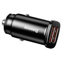 Автомобільний зарядний пристрій Baseus Square metal A+A 30W Black (Колір Черный) - фото № 2