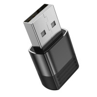 Адаптер BOROFONE BV18 USB male to Type-C female USB2.0 adapter Black (Колір Черный) - фото № 3