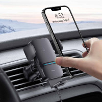 Автотримач для телефона з БЗП Baseus Wisdom Auto Alignment 15W Black (Цвет Черный) - фото № 6