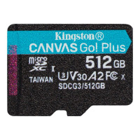 Карта пам'яті microSDXC (UHS-1 U3) Kingston Canvas Go Plus 512Gb class 10 A2 V30 (R170MB/s, W90MB/s)