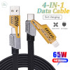 Кабель WUW-X207 USB 3 in 1 65W  black (Черный)- № 6