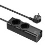 Мережевий подовжувач HOCO NS10 Wisdom 2-position (PD67W/3C1A) desktop socket (EU/GER) Black (7073)- № 5