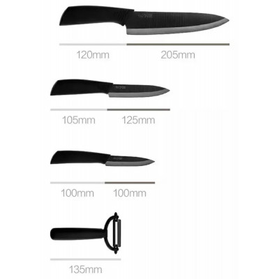 Набір ножів з 4 предметів Xiaomi HuoHou Nano Ceramic Knifes Set 4 pcs - зображення 2