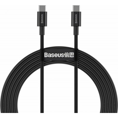 Кабель Кабель для быстрой зарядки данных Baseus Superior Series Type-C — Type-C, 100 Вт, 2 м, черный (CATYS-C01) - изображение 1