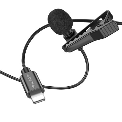 Мікрофон-петличка BOROFONE BFK11 Elegant lavalier microphone iP Black - зображення 4