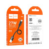 Кабель HOCO X96 Hyper 27W charging data cable Type-C (L=0.25M) Black (7073)- № 2