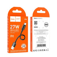 Кабель HOCO X96 Hyper 27W charging data cable Type-C (L=0.25M) Black (Колір 7073) - фото № 2