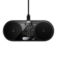 Бездротовий зарядний пристрій Baseus Digital LED Display 2in1 Wireless Charger 20W Black Universal version (Колір Черный) - фото № 2