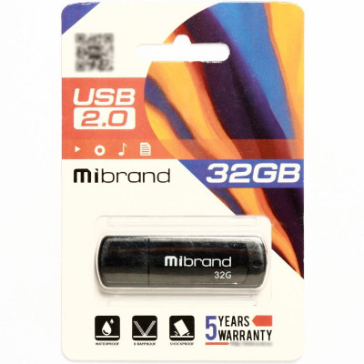 Flash Mibrand USB 2.0 Grizzly 32Gb Black - изображение 1
