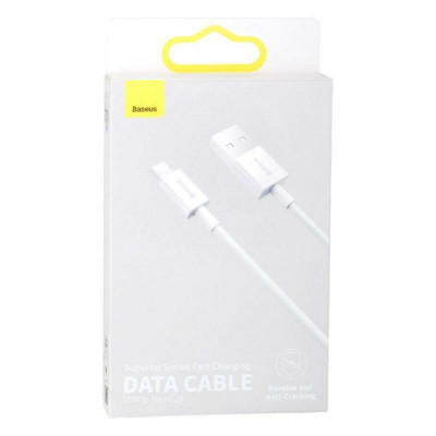 Кабель Baseus Superior Series Fast Charging Data Cable USB to Micro 2A 2m White - зображення 3