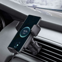 Автотримач для телефона з БЗП Baseus Wisdom Auto Alignment 15W Black (Цвет Черный) - фото № 7