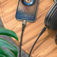 Аудіокабель HOCO UPA25 Transparent Discovery Edition Digital audio conversion cable iP Black (Цвет Черный) - фото № 5