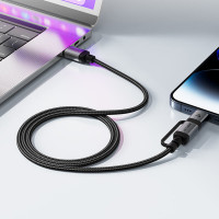 Кабель ACEFAST C20-01 USB-C to USB-C / Lightning aluminum alloy connectors charging data cable Black (Цвет 7073) - фото № 4