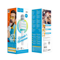 Портативна колонка HOCO BK5 Cantando karaoke microphone Blue (Цвет 7072) - фото № 8