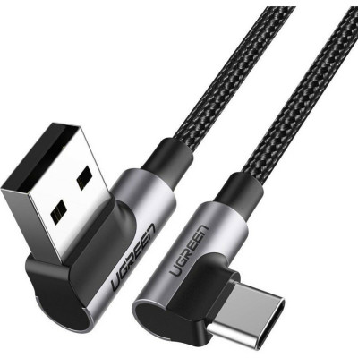 Кабель UGREEN US284 Right Angle USB-A to USB-C Cable 1m (Space Gray) (UGR-50941) (UGR-50941) - зображення 2