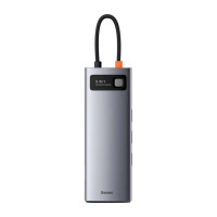 USB-хаб Baseus Metal Gleam Series 9-in-1 Multifunctional Type-C HUB Docking Station Space Gray（Type-C to HDMI*1+USB3.0*3+PD*1+RJ45*1+SD/TF*1+VGA*1)
