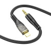 Аудіокабель HOCO UPA25 Transparent Discovery Edition Digital audio conversion cable iP Black (Черный)- № 3