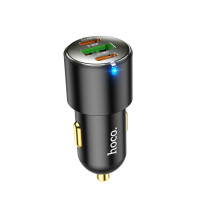 Автомобільний зарядний пристрій HOCO NZ6 PD45W 3-port(2C1A) car charger Black (Цвет Black) - фото № 3
