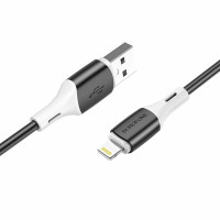 Кабель BOROFONE BX79 Type-C to iP 3A, 20W, 1m,, silicone, silicone connectors, Black