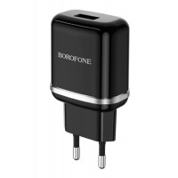 Мережевий зарядний пристрій BOROFONE BA36A High speed single port QC3.0 charger set 18W(Type-C) Black