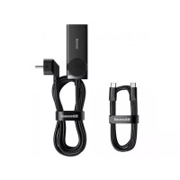 Мережевий зарядний пристрій Baseus GaN3 Pro Desktop Powerstrip AC+2U+2C 100W EU Black (With Mini White Cable Type-C to Type-C 100W(20V/5A) 1m Black） (Колір Черный) - фото № 7