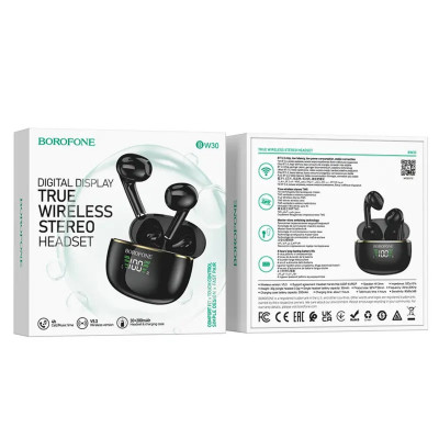 Навушники BOROFONE BW30 Cheerful true wireless BT headset Bright Black (BW30BB) - зображення 5