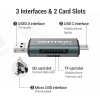 Кардридер Vention USB3.0 Multi-function Card Reader Gray Metal Type (CCHH0) (Gray)- № 6